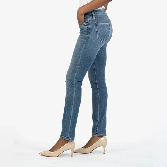 KUT FROM THE KLOTH Stevie Straight Leg Jeans in Medium Base Wash - Picture 2 of 9